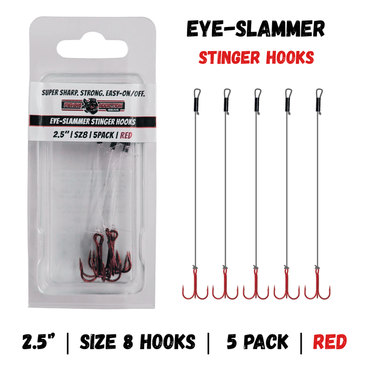 Eye-Slammer Stinger Hooks - 2.5'' | RED