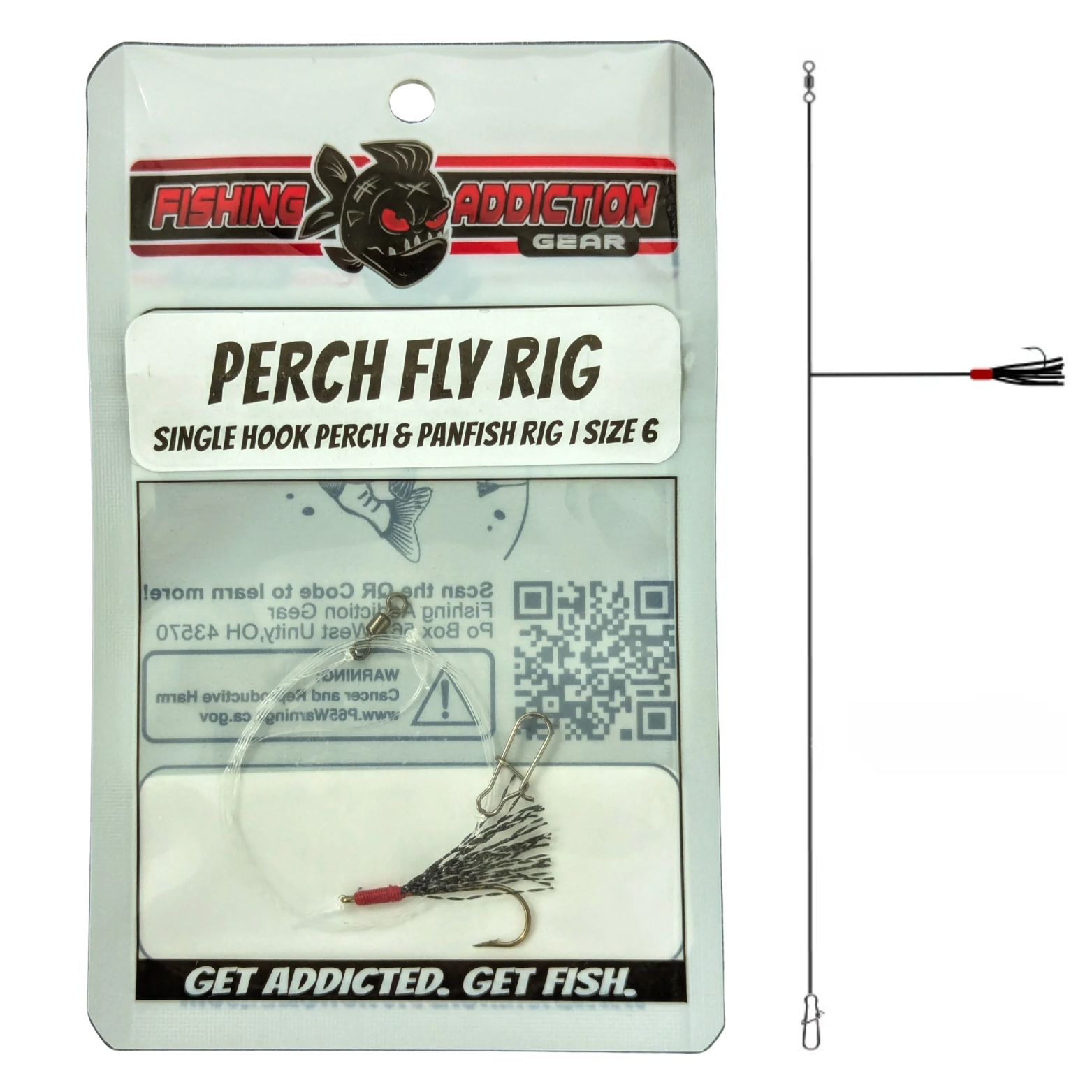 Perch Fly Rig - Single Hook Perch & Panfish Rig – Fishing Addiction Gear